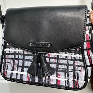 Vera Bradley Black and White Crossbody with Red Accents